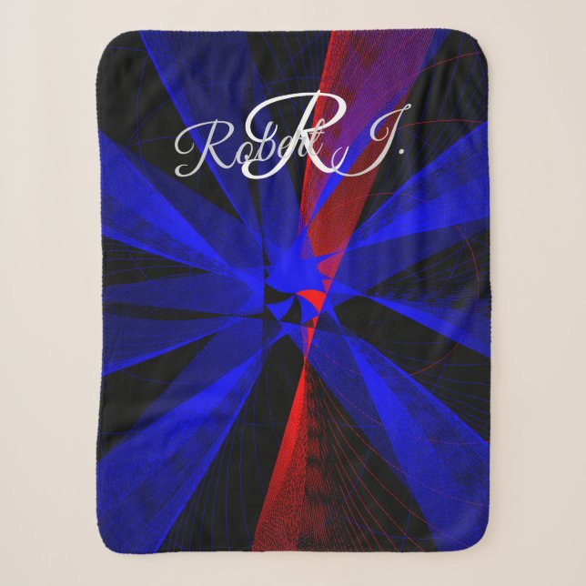 Blueberry Color Abstract Sherpa Blanket (Front)