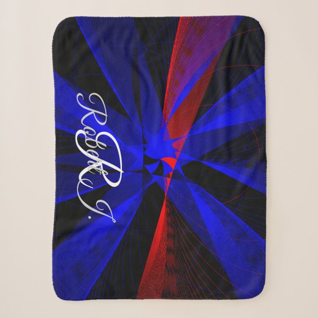 Blueberry Color Abstract Sherpa Blanket (Front)