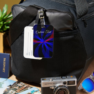Blueberry Color Center Geometric Luggage Tag