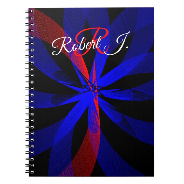 Blueberry Color Center Geometric Spiral Notebook (Front)