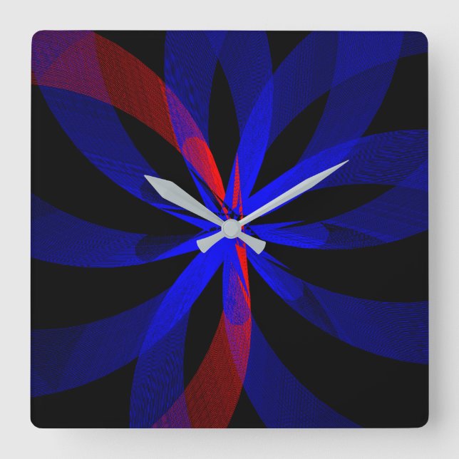 Blueberry Color Center Geometric Wall Clock (Front)