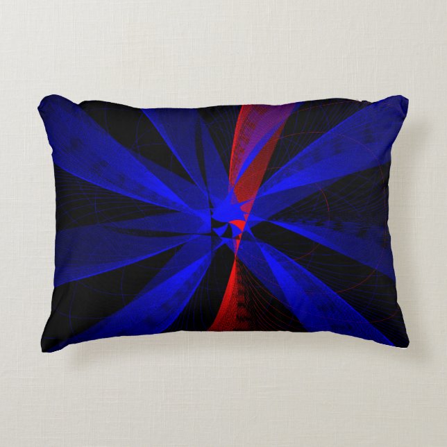 Blueberry Colour Abstract Geometric Accent Pillow (Front)