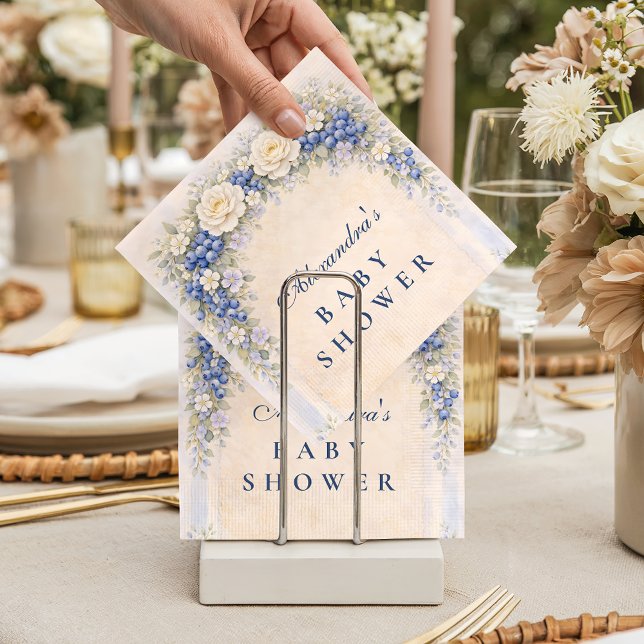 Blueberry Cottage Garden Baby Shower Napkin (Creator Uploaded)