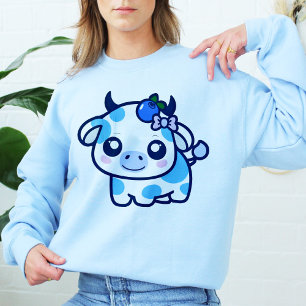 Blueberry Cow blue  Kawaii Clothing Cute Cow Gift T-Shirt