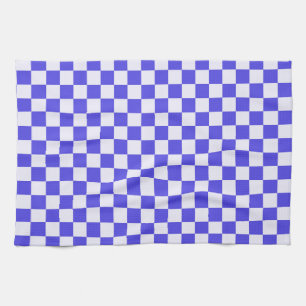Blueberry cream checkered pattern tea towel