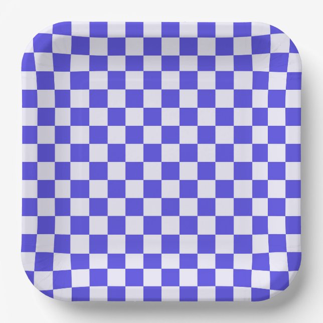 Blueberry cream chequered pattern paper plate (Front)