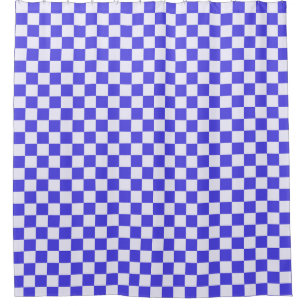 Blueberry cream chequered pattern shower curtain
