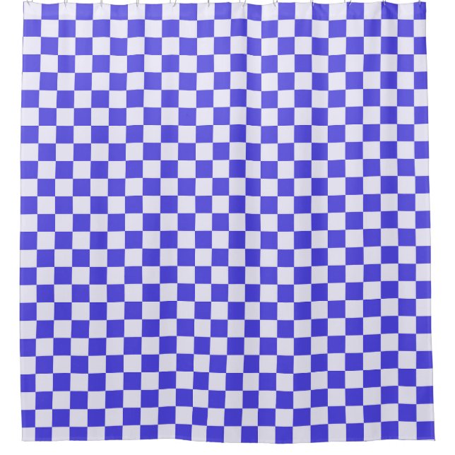 Blueberry cream chequered pattern shower curtain (Front)