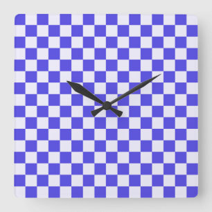Blueberry cream chequered pattern square wall clock
