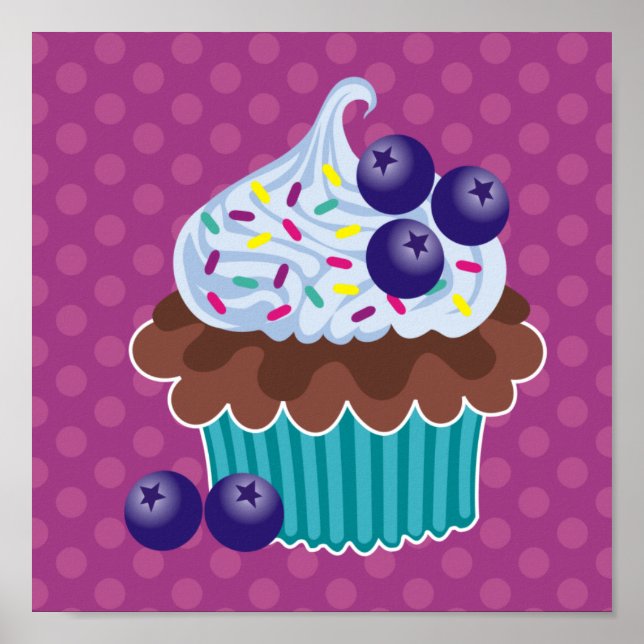 Blueberry Cupcake Canvas Print (Front)