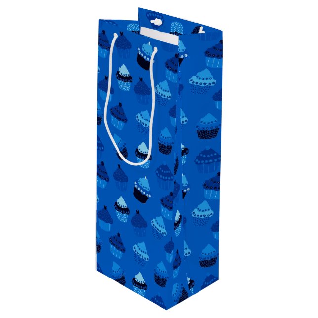 Blueberry cupcakes wine gift bag (Front Angled)