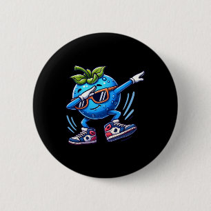 Blueberry Dabbing Dancing Blueberry Fruit  6 Cm Round Badge