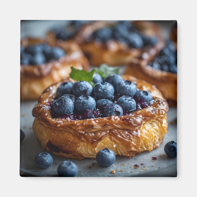 Blueberry Danish Pastry Magnet (Front)