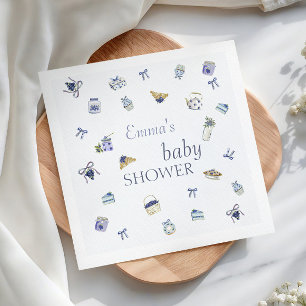 Blueberry Dessert Baby Shower Watercolor  Napkin
