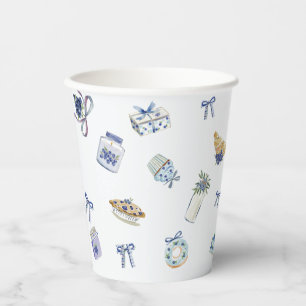 Blueberry Dessert Baby Shower Watercolor  Paper Cups