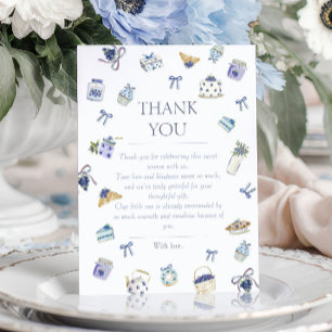 Blueberry Dessert Baby Shower Watercolor  Thank You Card