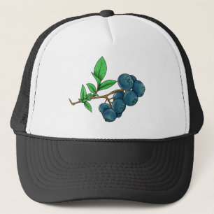 blueberry drawing trucker hat