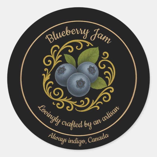 Blueberry Dream – Artisan Jam Label (Front)