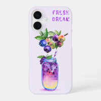 Blueberry Drink iPhone Cases - Custom Text