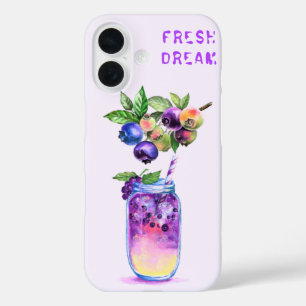 Blueberry Drink iPhone Cases - Custom Text
