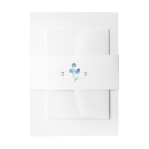 Blueberry Duo Watercolor   Fruity Wedding Invitation Belly Band