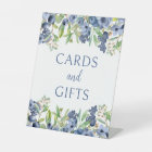 Blueberry floral baby boy shower cards gifts sign