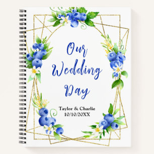 Blueberry Floral Wedding Planner Notebook