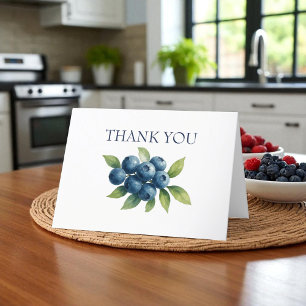 Blueberry Fruit Berry Rustic Wedding Thank you  Card