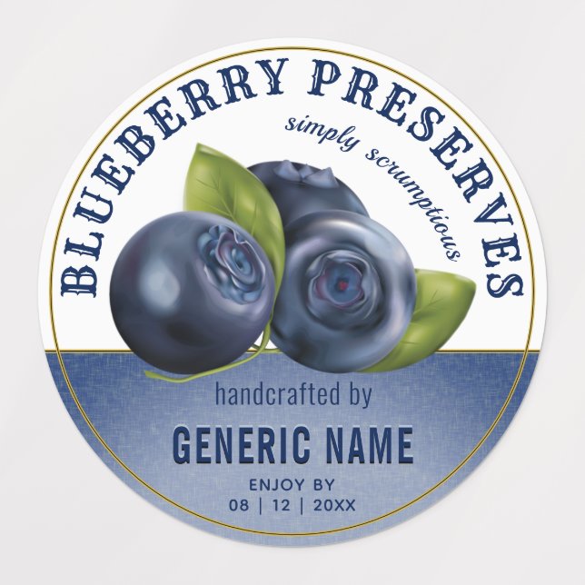 Blueberry Fruit | Jam Jar Canning (Design 1)