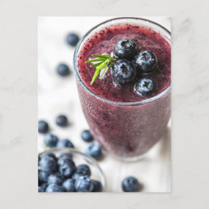 Blueberry Fruit Smoothie Close-up Photo Postcard