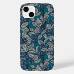 Blueberry garden, blue and grey Case-Mate iPhone 14 plus case