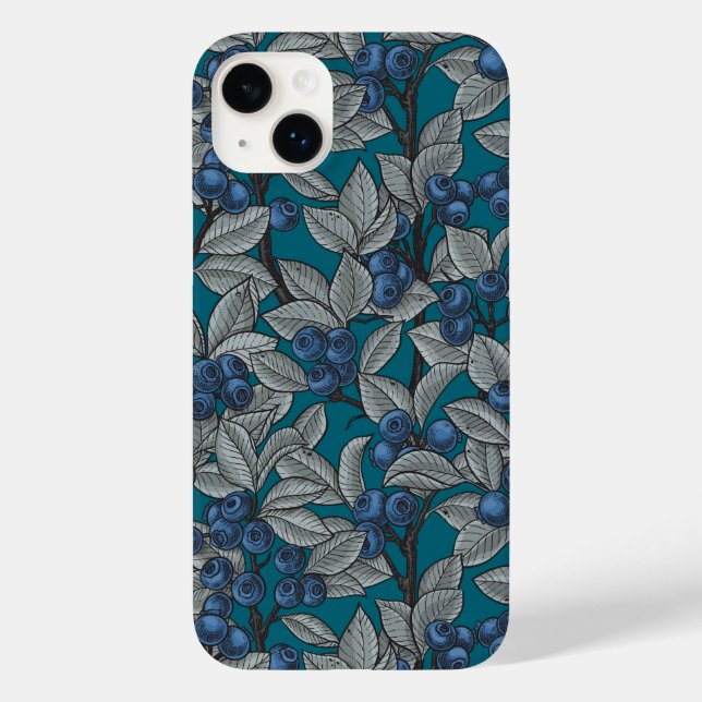 Blueberry garden, blue and grey Case-Mate iPhone case (Back)