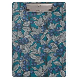 Blueberry garden, blue and grey clipboard