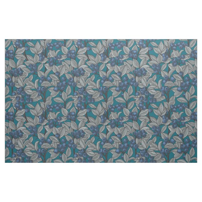 Blueberry garden, blue and grey fabric (Fat Quarter)