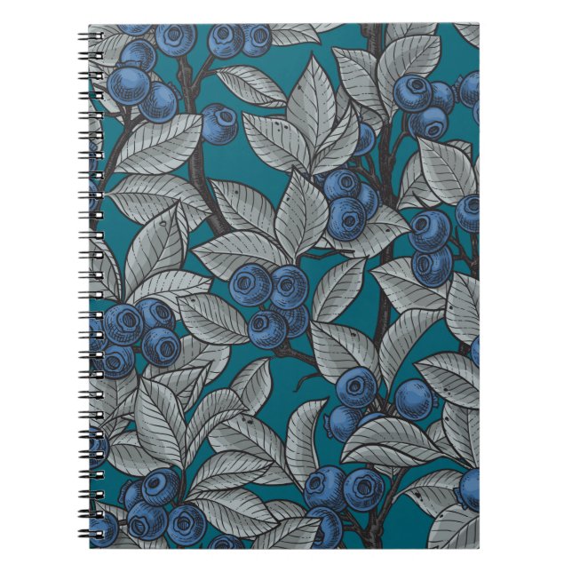 Blueberry garden, blue and grey notebook (Front)