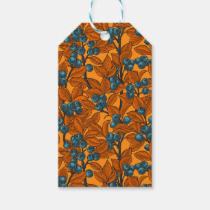 Blueberry garden, blue and orange gift tags