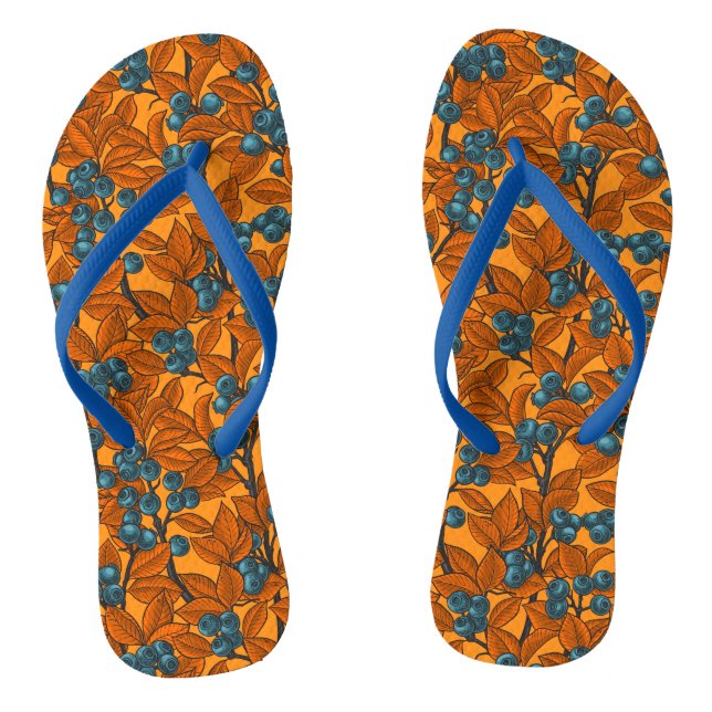 Blueberry garden, blue and orange jandals (Footbed)
