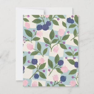 Blueberry Garden Floral Envelope RSVP Card