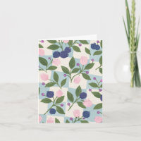 Blueberry Garden Floral greeting card