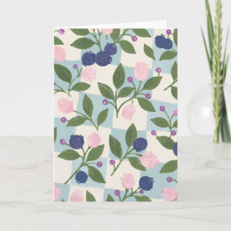 Blueberry Garden Floral greeting card