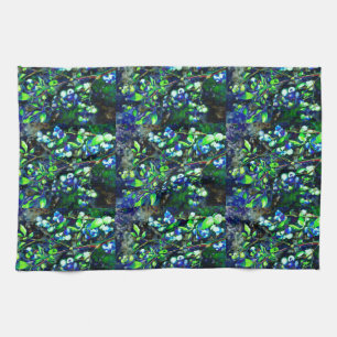 Blueberry - green hue tea towel