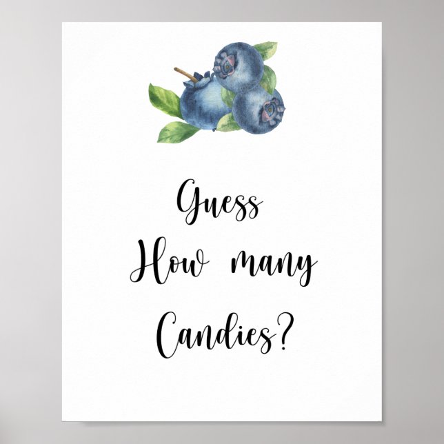 Blueberry - guess how many candies Poster (Front)