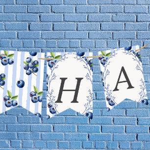 Blueberry Happy Birthday bunting banner
