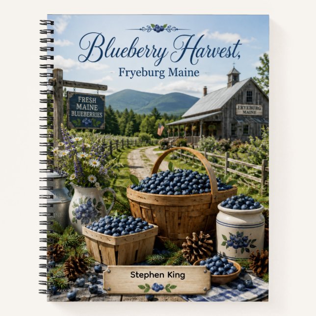 Blueberry Harvest Fryeburg Maine Personalised Notebook (Front)
