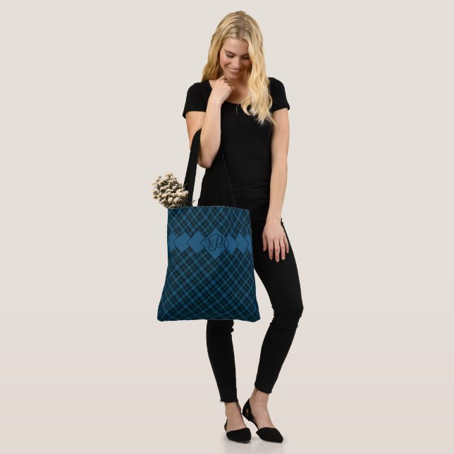 Blueberry Hill Plaid Tote Bag (On Model)