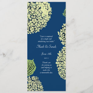 Blueberry Hydrangea Wedding Program Programme