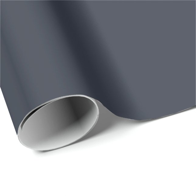Blueberry Indigo Solid Colour Print, Blue Black Wrapping Paper (Roll Corner)
