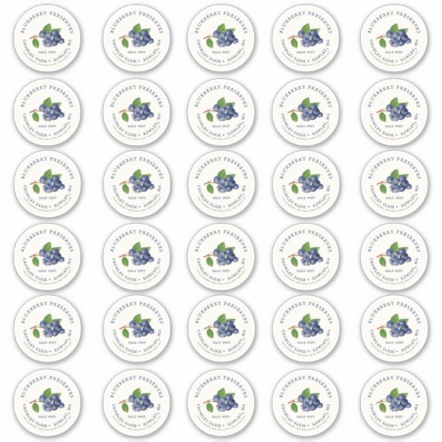 Blueberry Jam 2" Mason Jar Standard Lid Label (Front)