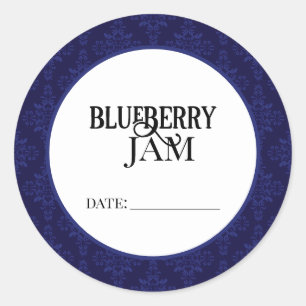 Blueberry Jam Canning Lid Labels