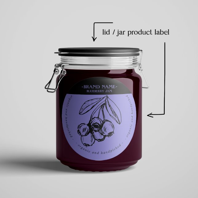 Blueberry Jam Jar Label Packaging Design (Creator Uploaded)